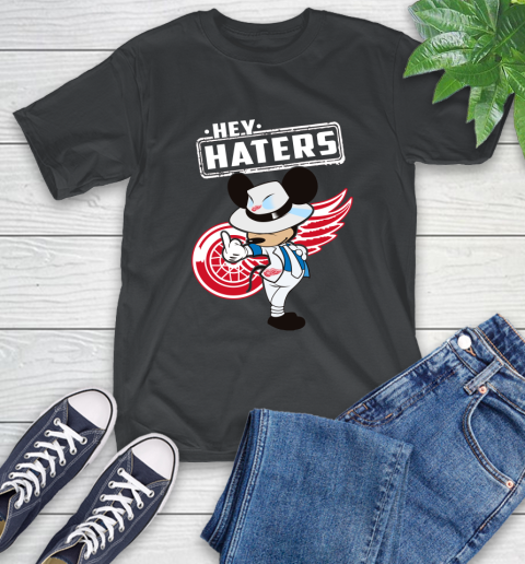NHL Hey Haters Mickey Hockey Sports Detroit Red Wings T-Shirt