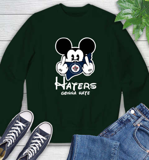 NHL Winnipeg Jets Haters Gonna Hate Mickey Mouse Disney Hockey T Shirt Sweatshirt 12