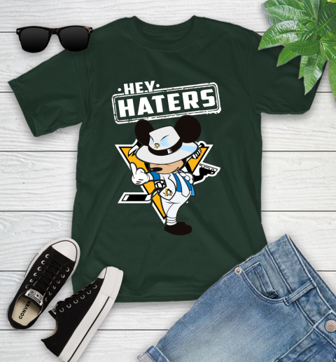 NHL Hey Haters Mickey Hockey Sports Pittsburgh Penguins Youth T-Shirt 5