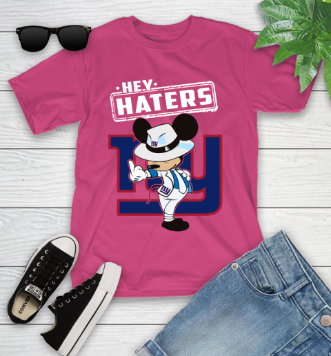 NFL Hey Haters Mickey Football Sports New York Giants Youth T-Shirt 11