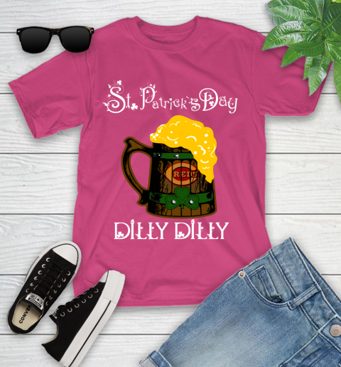 MLB Cincinnati Reds St Patrick's Day Dilly Dilly Beer Baseball Sports Youth T-Shirt 11