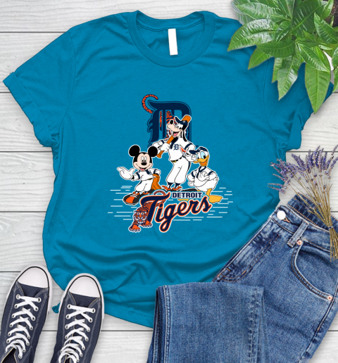 MLB Detroit Tigers Mickey Mouse Donald Duck Goofy Baseball T Shirt Women's T-Shirt 10