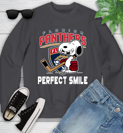NHL Florida Panthers Snoopy Perfect Smile The Peanuts Movie Hockey T Shirt Youth Sweatshirt 5