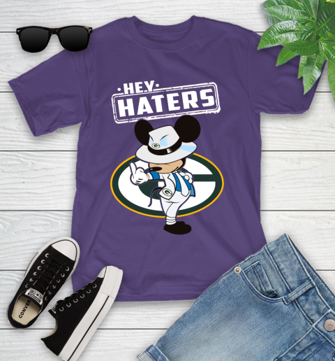 NFL Hey Haters Mickey Football Sports Green Bay Packers Youth T-Shirt 3