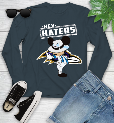 NFL Hey Haters Mickey Football Sports Baltimore Ravens Youth Long Sleeve 9