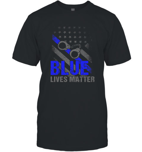 Blue Lives Matter Gift Support Police Gifts Blue Line Flag T-Shirt