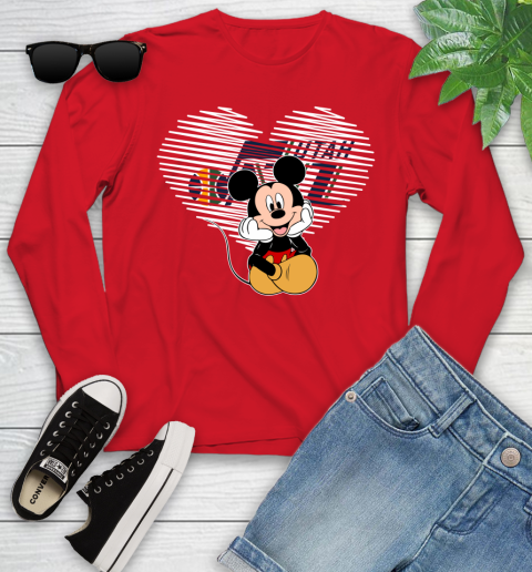 NBA Utah Jazz The Heart Mickey Mouse Disney Basketball Youth Long Sleeve 11