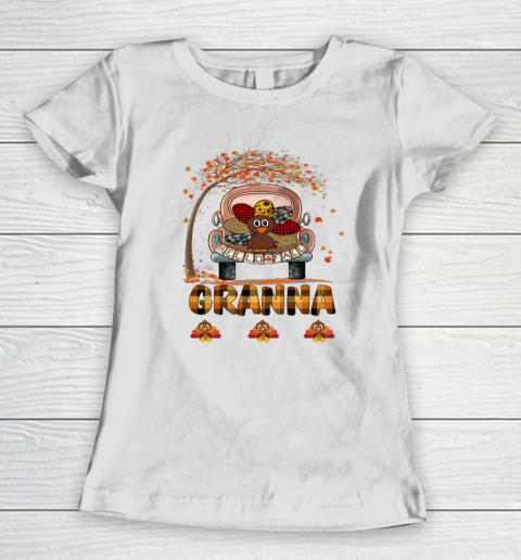Hello Fall Thanksgiving Granna Gift Funny Turkey Truck Women's T-Shirt