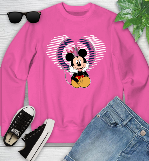 NHL Winnipeg Jets The Heart Mickey Mouse Disney Hockey Youth Sweatshirt 6