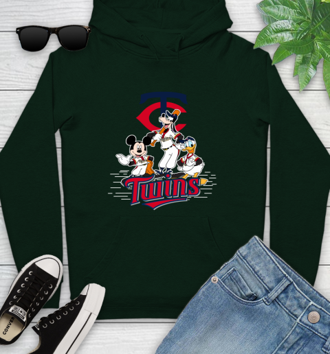 MLB Minnesota Twins Mickey Mouse Donald Duck Goofy Baseball T Shirt Youth Hoodie 14