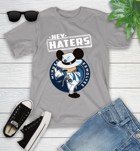 NBA Hey Haters Mickey Basketball Sports Minnesota Timberwolves Youth T-Shirt 4