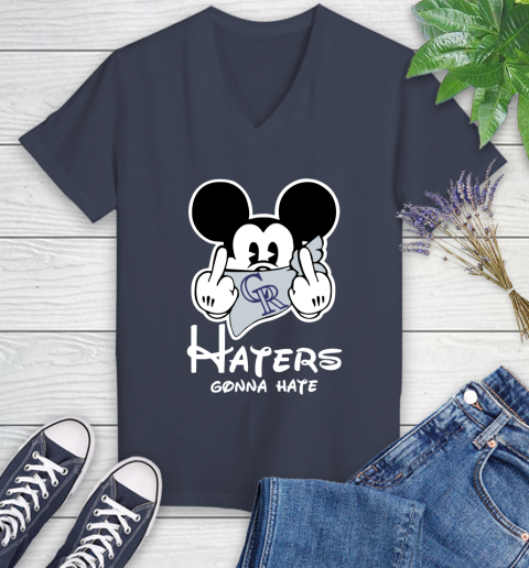 MLB Colorado Rockies Gonna Hate Mickey Mouse Disney Baseball T Shirt_000 Women's V-Neck T-Shirt 12