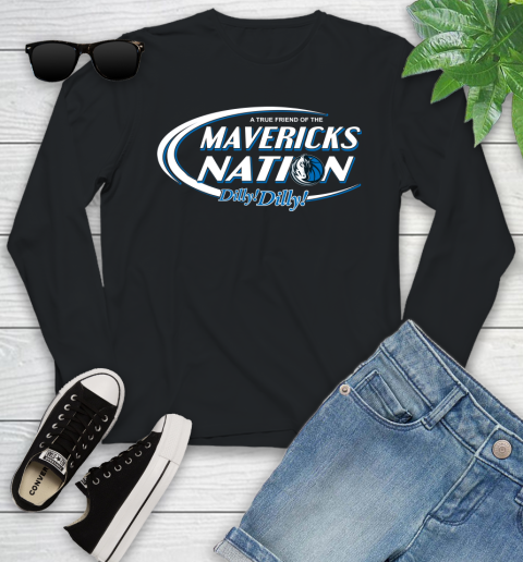 NBA A True Friend Of The Dallas Mavericks Dilly Dilly Basketball Sports Youth Long Sleeve