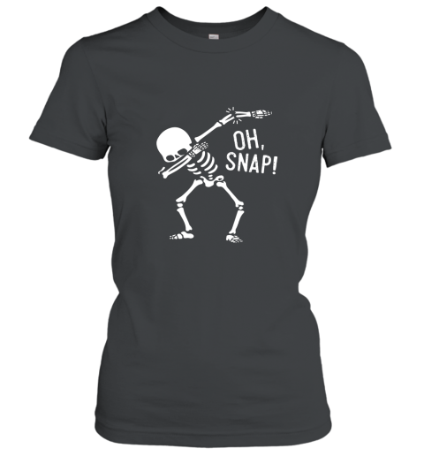 Halloween Oh Snap Dabbing Skeleton Broken Bones T Shirt Women T-Shirt