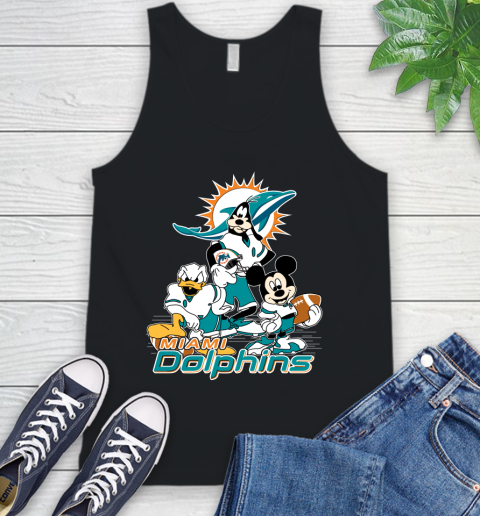 NFL Miami Dolphins Mickey Mouse Donald Duck Goofy Football Shirt Tank Top