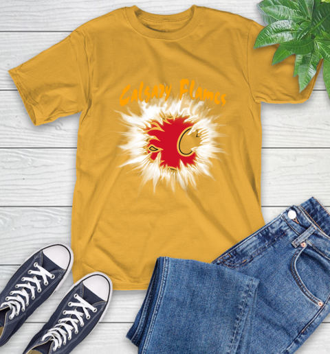 Calgary Flames NHL Hockey Adoring Fan Rip Sports T-Shirt 2