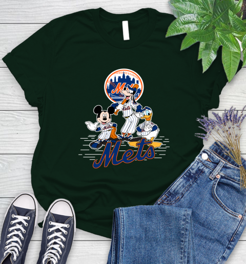 MLB New York Mets Mickey Mouse Donald Duck Goofy Baseball T Shirt Women's T-Shirt 6
