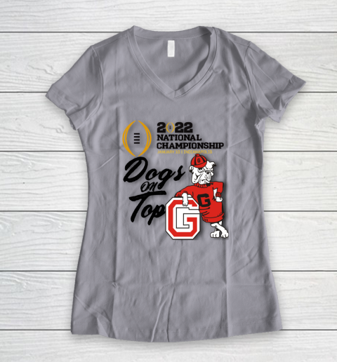 UGA National Championship  Georgia  UGA  Dogs On Top Women's V-Neck T-Shirt 2