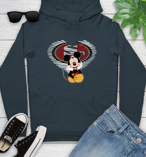 NFL San Francisco 49ers The Heart Mickey Mouse Disney Football T Shirt_000 Youth Hoodie 10