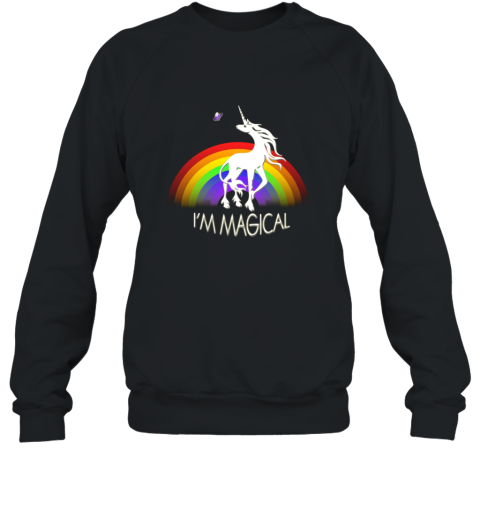 I_m Magical, Rainbow, Butterfly, Unicorn T Shirt Design Sweatshirt