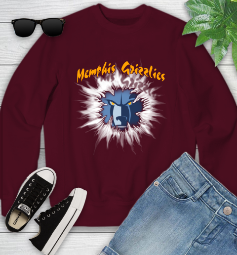 Memphis Grizzlies NBA Basketball Rip Sports Youth Sweatshirt 4