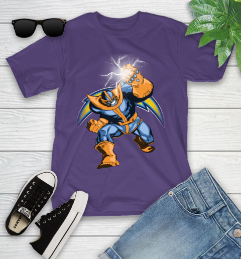 Los Angeles Chargers NFL Football Thanos Avengers Infinity War Marvel Youth T-Shirt 3