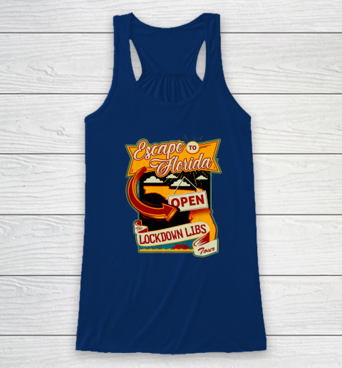 Escape To Florida Shirt Ron DeSantis (Print on front and back) Racerback Tank 18