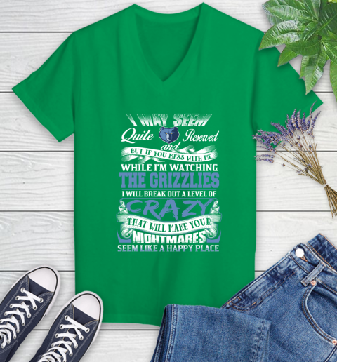 Memphis Grizzlies NBA Basketball Don't Mess With Me While I'm Watching My Team Women's V-Neck T-Shirt 5