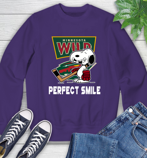 NHL Minnesota Wild Snoopy Perfect Smile The Peanuts Movie Hockey T Shirt Sweatshirt 4