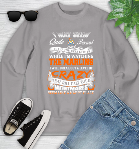 Miami Marlins MLB Baseball Don't Mess With Me While I'm Watching My Team Youth Sweatshirt 3