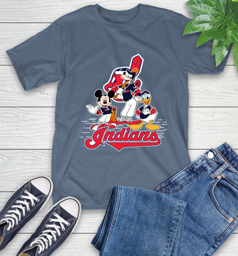 MLB Cleveland Indians Mickey Mouse Donald Duck Goofy Baseball T Shirt T-Shirt 8
