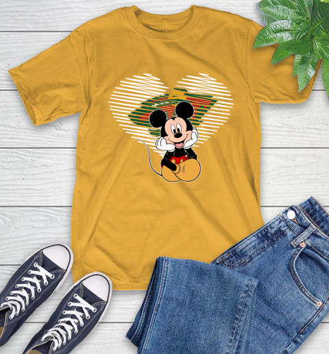 NHL Minnesota Wild The Heart Mickey Mouse Disney Hockey T-Shirt 2