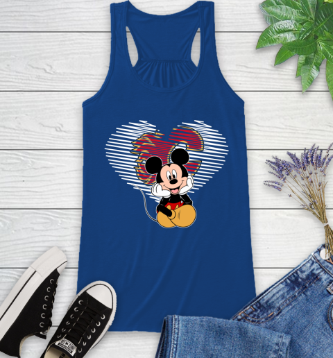 NHL Calgary Flames The Heart Mickey Mouse Disney Hockey Racerback Tank 8