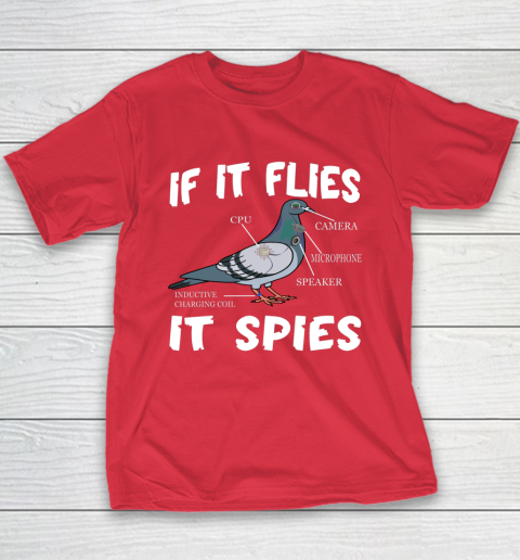 Birds Are Not Real Shirt Funny Bird Spies Conspiracy Theory Birds Youth T-Shirt 8