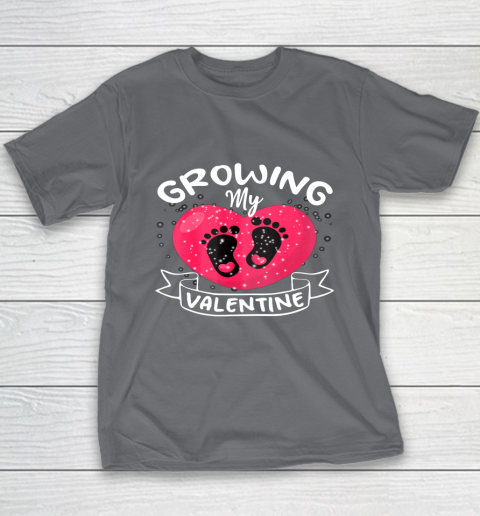 Womens Growing My Valentine literally pregnant shirt Pregnancy Wife Youth T-Shirt 14
