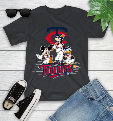MLB Minnesota Twins Mickey Mouse Donald Duck Goofy Baseball T Shirt Youth T-Shirt