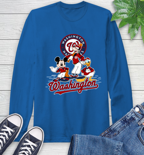 MLB Washington Nationals Mickey Mouse Donald Duck Goofy Baseball T Shirt Long Sleeve T-Shirt 10