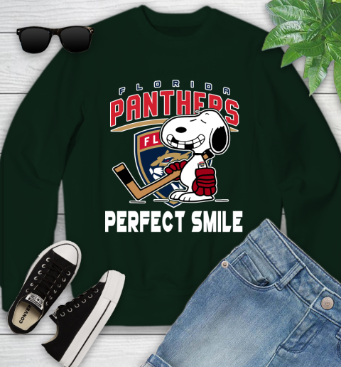 NHL Florida Panthers Snoopy Perfect Smile The Peanuts Movie Hockey T Shirt Youth Sweatshirt 9