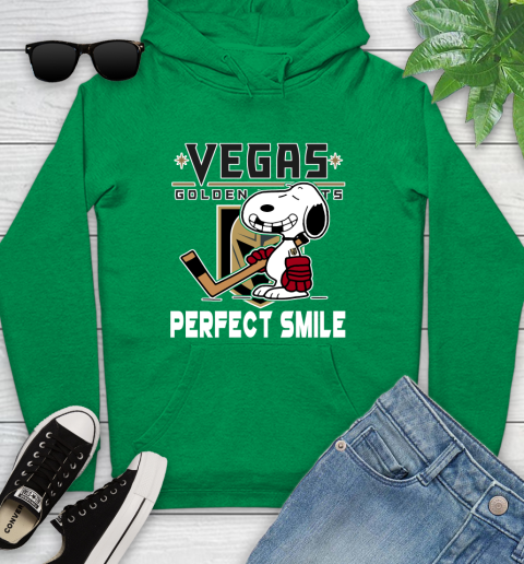 NHL Vegas Golden Knights Snoopy Perfect Smile The Peanuts Movie Hockey T Shirt Youth Hoodie 9