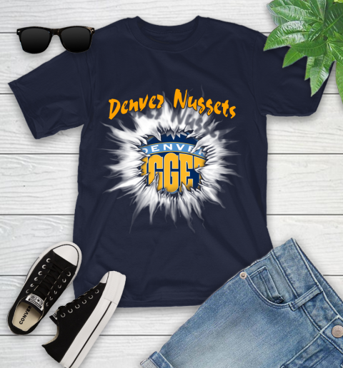 Denver Nuggets NBA Basketball Rip Sports Youth T-Shirt 3 Denver Nuggets NBA Basketball Rip Sports Youth T-Shirt - Image 3