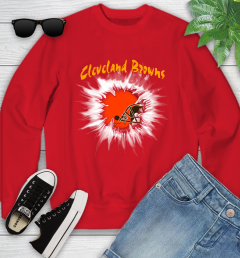 Cleveland Browns NFL Football Adoring Fan Rip Sports Youth Sweatshirt 8