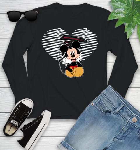 NFL Atlanta Falcons The Heart Mickey Mouse Disney Football T Shirt_000 Youth Long Sleeve