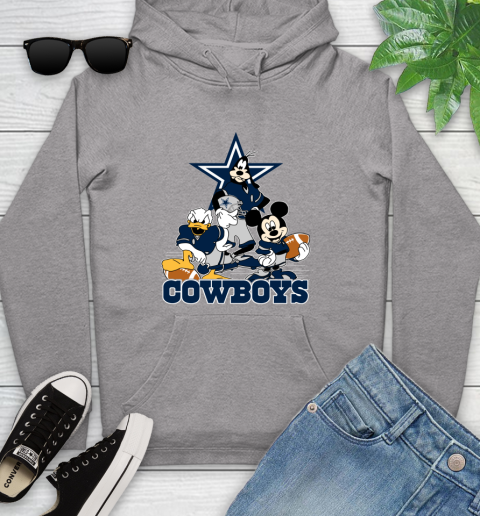 NFL Dallas Cowboys Mickey Mouse Donald Duck Goofy Football Shirt Youth Hoodie 6