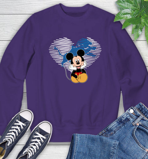 NFL Detroit Lions The Heart Mickey Mouse Disney Football T Shirt_000 Sweatshirt 4