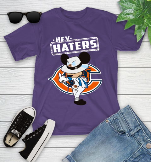 NFL Hey Haters Mickey Football Sports Chicago Bears Youth T-Shirt 3