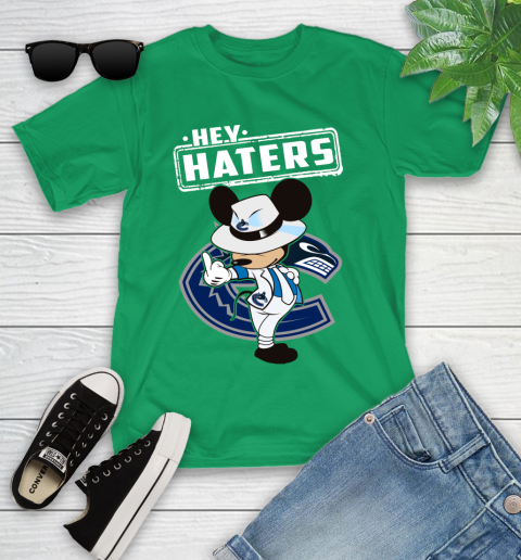 NHL Hey Haters Mickey Hockey Sports Vancouver Canucks Youth T-Shirt 8