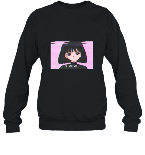 Sad Girl Retro Japanese Anime Vaporwave T Shirt Sweatshirt
