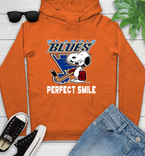 NHL St.Louis Blues Snoopy Perfect Smile The Peanuts Movie Hockey T Shirt Youth Hoodie 4
