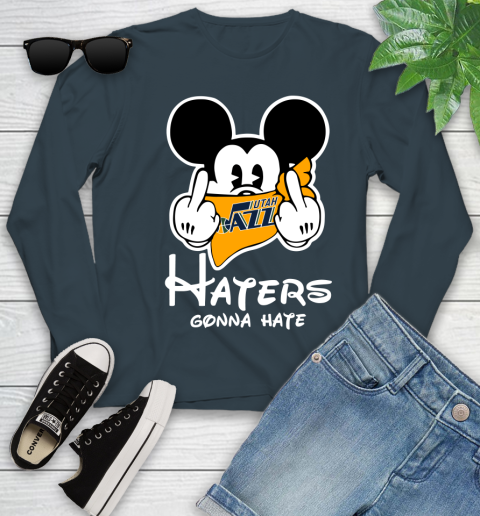 NBA Utah Jazz Haters Gonna Hate Mickey Mouse Disney Basketball T Shirt Youth Long Sleeve 9