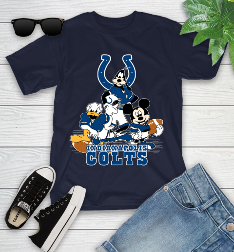 NFL Indianapolis Colts Mickey Mouse Donald Duck Goofy Football Shirt Youth T-Shirt 2